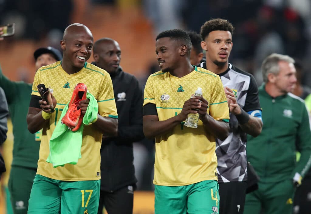 Super Eagles and Bafana Bafana await pot 2 fate in exciting AFCON draw 2 South Africa players celebrates victory with fans during the 2023 Africa Cup of Nations Qualifiers match between South Africa and Morocco