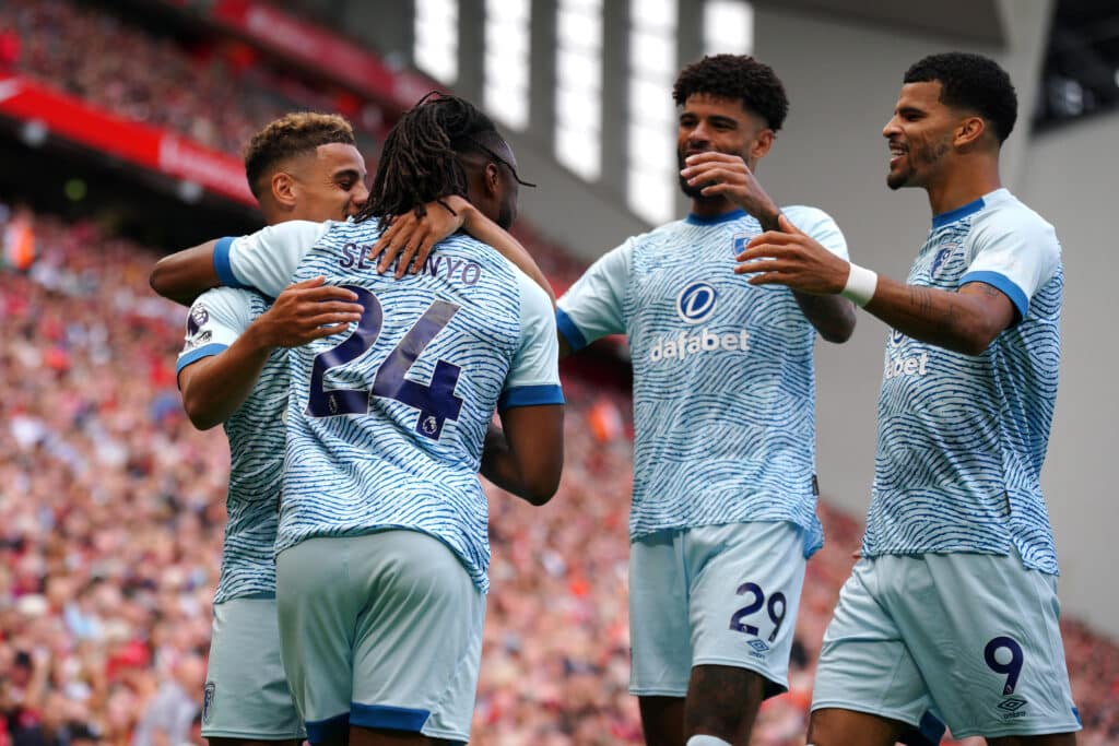 Brighton vs Bournemouth lineups, 3 predictions - Semenyo the Cherries game changer 1 Bournemouth's Antoine Semenyo (second left) celebrates scoring their side's first goal