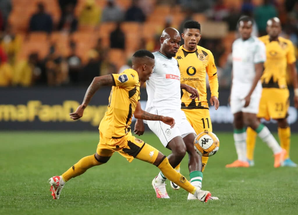 Watch Kaizer Chiefs vs AmaZulu live on TV - Carling Knockout Cup 1 Tercious Malepe of AmaZulu challenged by Pule Mmodi and Tebogo Potsane of Kaizer Chiefs during the DStv Premiership 2023/24 match between Kaizer Chiefs and AmaZulu