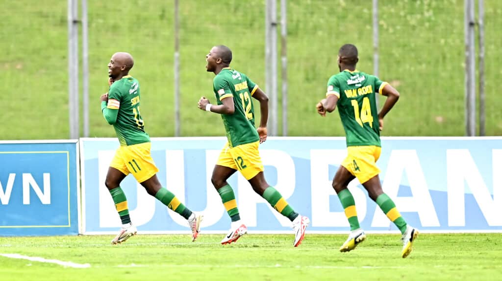 3 predictions for Golden Arrows vs Kaizer Chiefs - PSL 2 Golden Arrows players celebrate scoring a goal