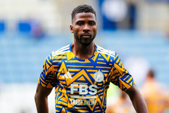 Kelechi Iheanacho of Leicester City during pre-match warm-up