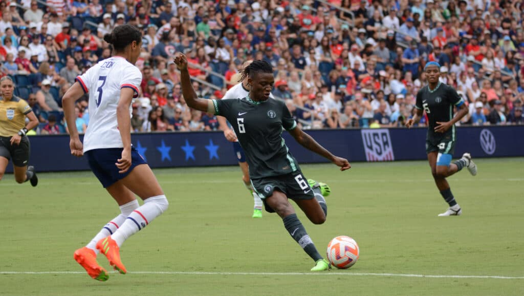 Uchenna Kanu biography - Stats, clubs, husband, net worth 1 Uchenna Kanu in action for Nigeria Super Falcons